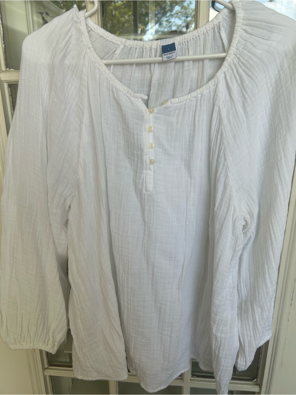 Old Navy White Lightweight Peasant Tunic